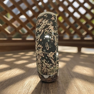 洛阳特产天然梅花玉原矿老料手镯正宗汝阳一级绿梅料56圈口