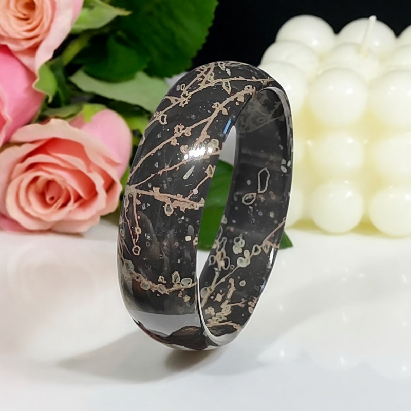 天然梅花玉手镯正宗原矿老料59-18-7