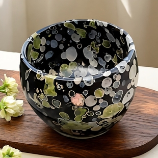 正宗汝阳梅花玉茶杯黑玉石天然墨玉碗原矿药王石茶具老料主人杯