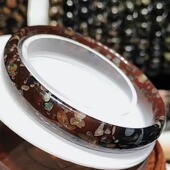 梅花玉老红花手镯原矿老料59mm60mm