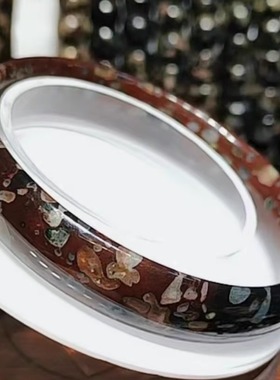 梅花玉老红花手镯原矿老料59mm60mm