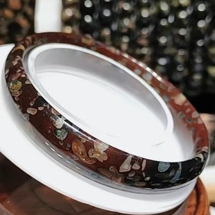 梅花玉老红花手镯原矿老料59mm60mm