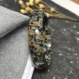 天然梅花玉手镯原矿老料58圈口