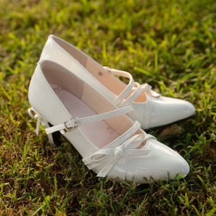 高跟鞋 优雅单鞋 细跟桃小坞lolita通勤 预约花笺四团有蝴蝶结版 全款