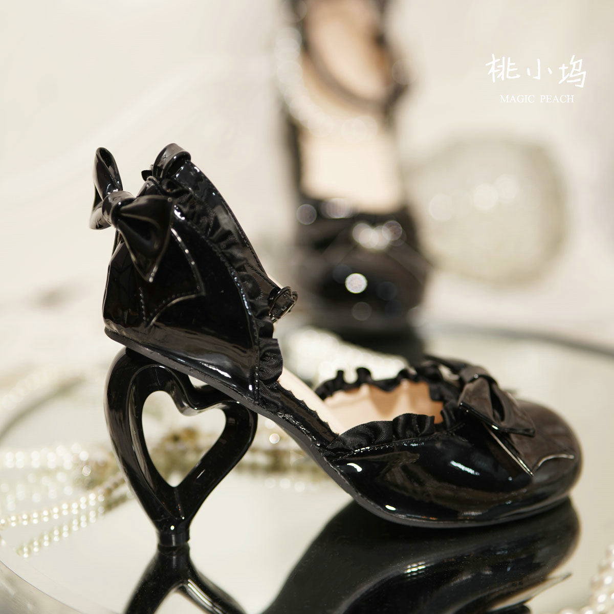 thumbnail for Spot heart note original love lolita pearl peach dock lolita princess high heel sandals woman 2026 girl