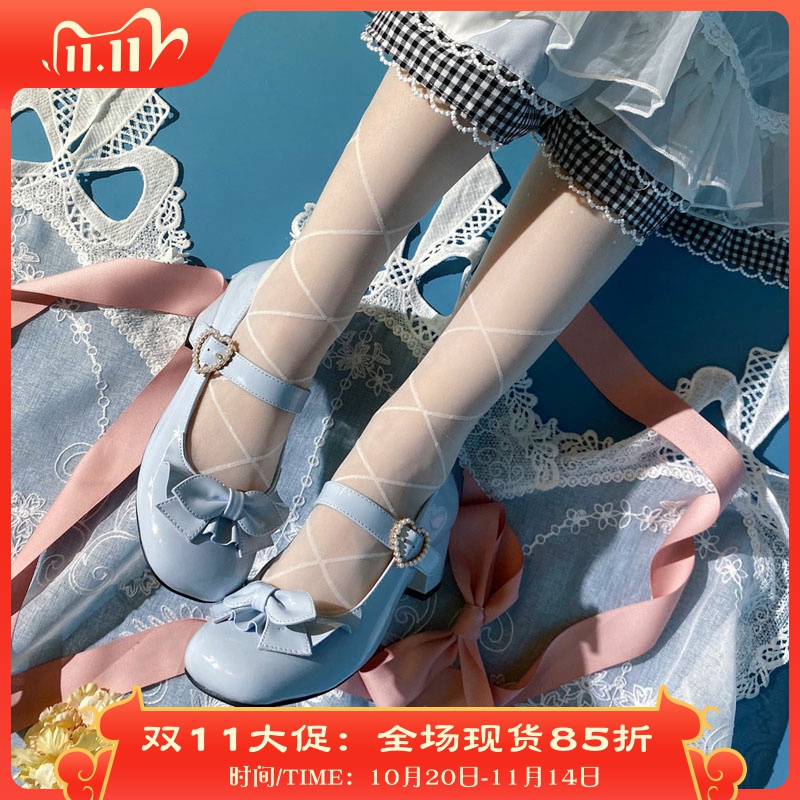 复古风女方头玛丽珍鞋现货掉落