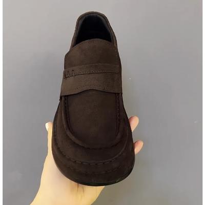 商务休闲舒适圆头棉鞋2025秋冬季新款潮流时尚百搭磨砂男士皮鞋子