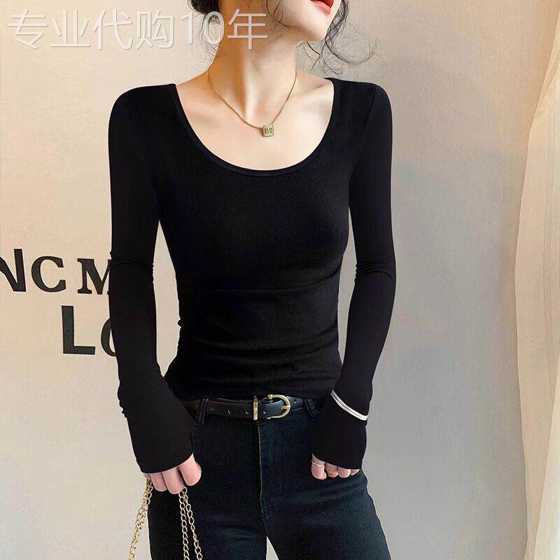 韩国莫代尔低领内搭衣女内搭长袖T恤2025秋冬新款洋派修身上衣~