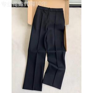 采购产品黑色休闲男裤，春季和秋季时尚品牌，高端，帅，宽松直筒