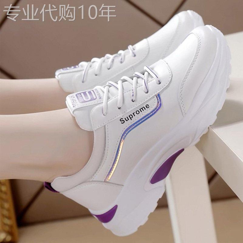 香港真皮运动鞋女2026年春季新款休闲百搭小白鞋耐磨跑步旅游鞋女