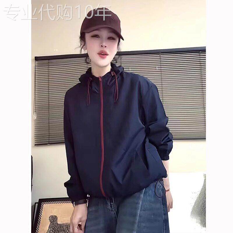 春夏新款防晒外套衣女休闲拼色两面穿外套宽松显瘦百搭上衣