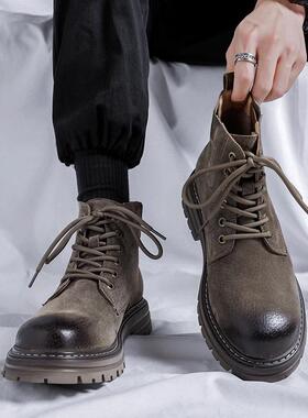 Trendsetters马丁靴真皮加绒棉鞋高帮皮鞋大黄靴中帮英伦工装短靴