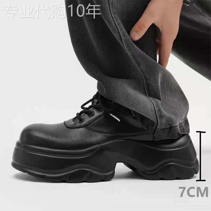 【高品质】巴黎厚底德比鞋男女增高全黑色皮鞋黑武士运动老爹鞋潮