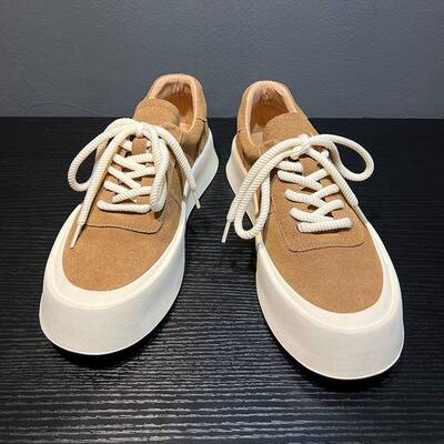 Houston Shoes！街拍设计款复古厚底增高男板鞋新款小众款休闲鞋