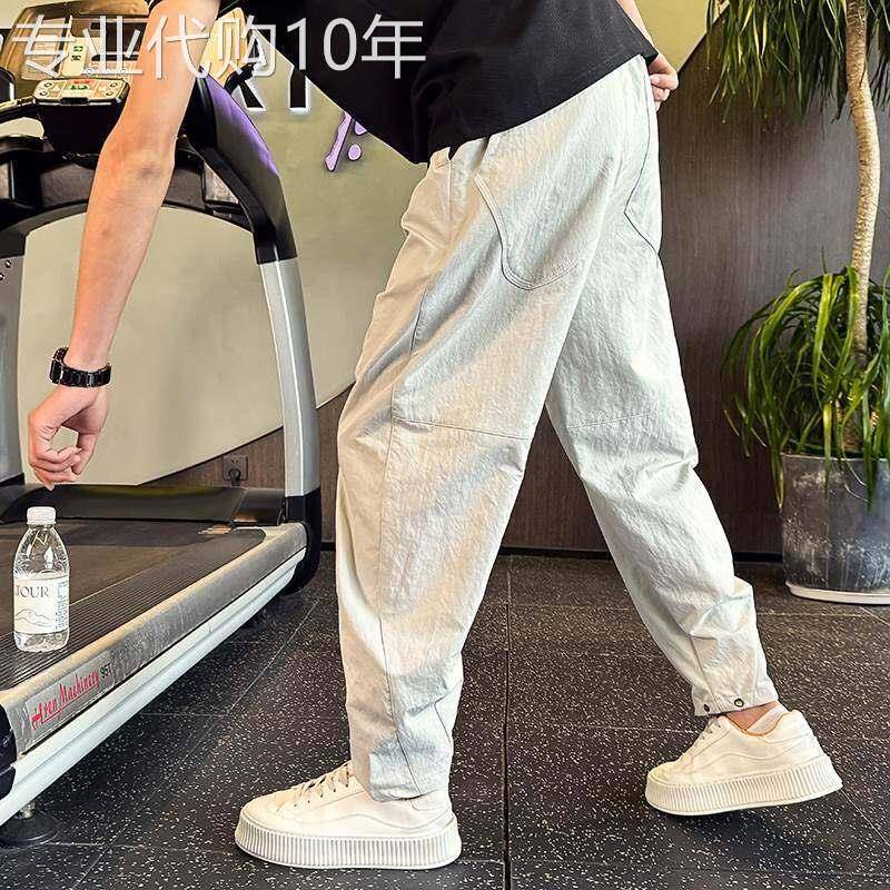 休闲 裤男士夏季薄款潮牌痞帅透气速干 干九分裤子宽松百搭直筒哈