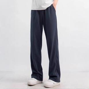 潮牌17黑色美式运动卫裤男款春秋季窄版直筒垂感裤子潮流休闲裤