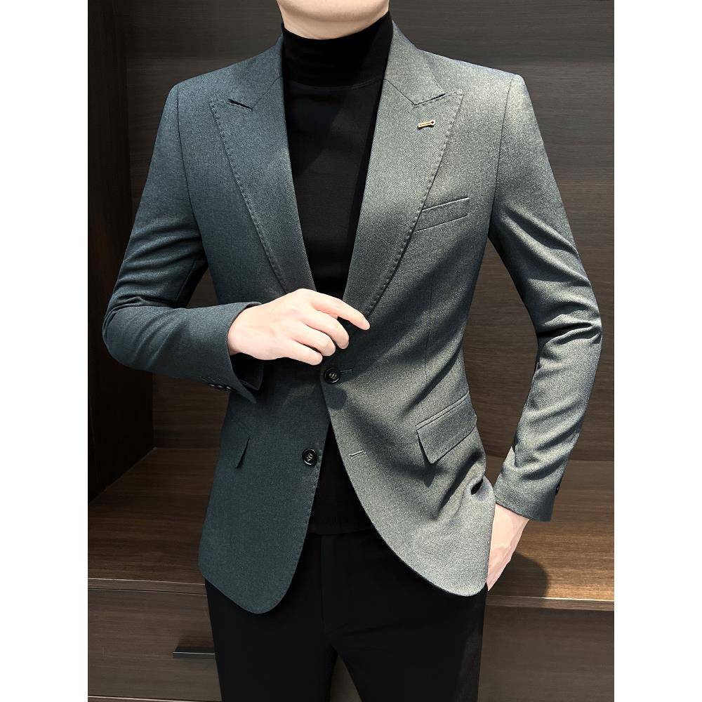 TWG高端休闲西装外套男士春秋季2025新款冬装修身高级感单件西服