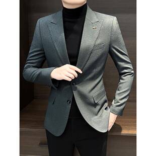 TWG高端休闲西装外套男士春秋季2025新款冬装修身高级感单件西服