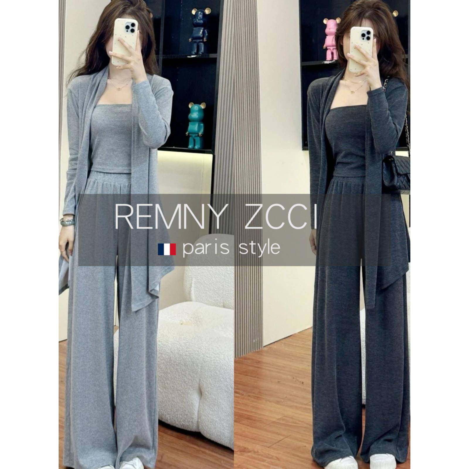 一整套入秋穿搭女装减龄开衫抹胸阔腿裤三件套慵懒风运动休闲套装