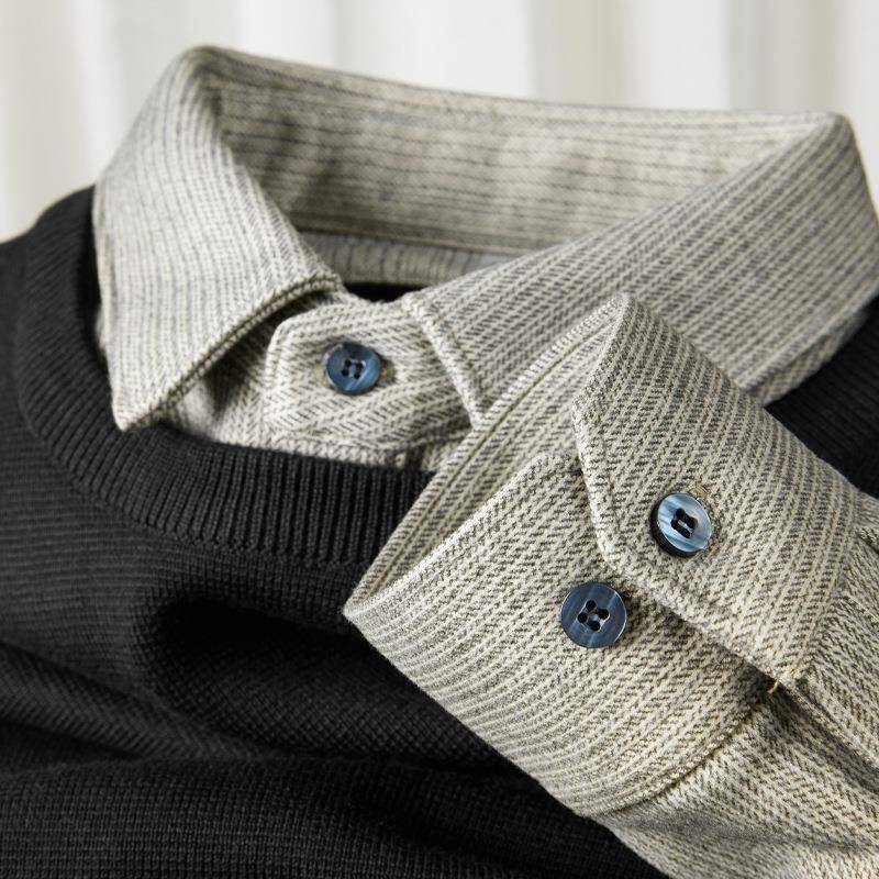 春季加厚修身男毛衣 Tagkita品牌休闲商务长袖毛衣 咖啡黑灰毛衣