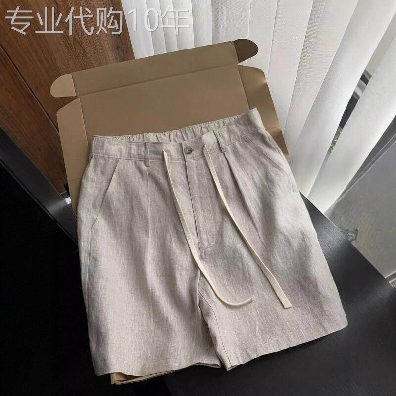 潮牌夏季新款老钱风直筒短裤男轻熟风西装五分裤薄款宽松休闲裤子