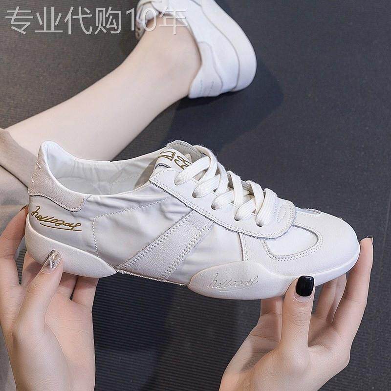 香港软皮小白鞋女2025新款秋季透气低帮平底防滑牛皮休闲板鞋ins