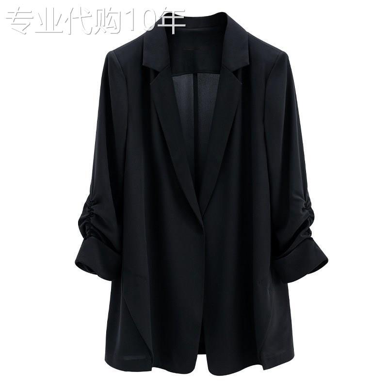时尚品牌胖mm加码夏季韩式薄西装夹克女士宽松修身Look防晒西装上