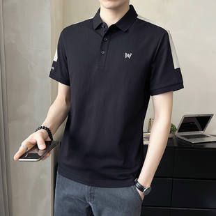短袖 春夏男t恤2026新款 棉polo衫 薄款 潮流冰丝士翻领青年0325k 夏季