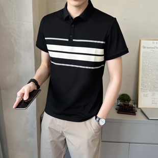 短袖 polo衫 夏季 修身 商务高端0325k 春夏男t恤套装 冰丝西裤 2026新款