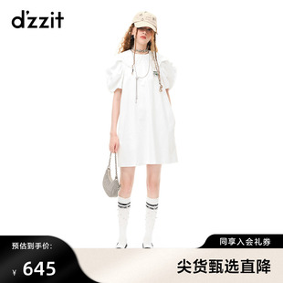 娃娃领设计 dzzit地素连衣裙春夏专柜新款 甜酷少女泡泡袖