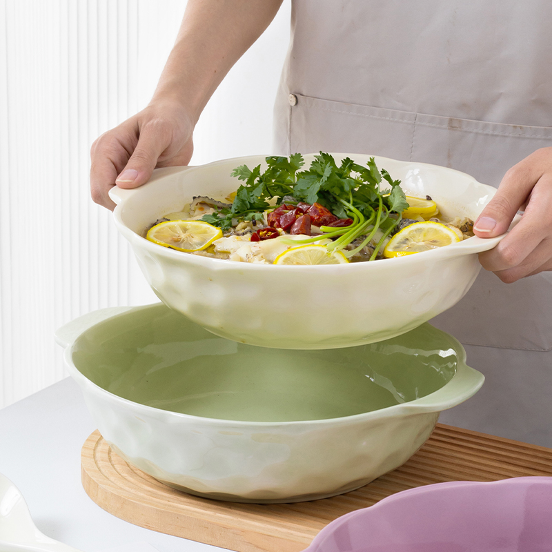 大盆碗陶瓷双耳特大号汤盆汤碗