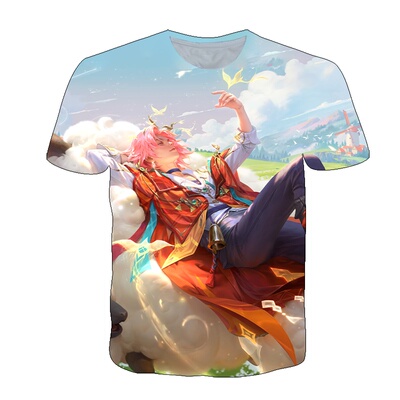 王者荣耀庄周牧神诗旅李白短袖T恤春夏男女中学生cos上衣