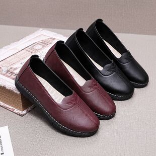 平底轻便女士休闲鞋 防滑舒适老人鞋 女鞋 单鞋 老北京布鞋 春秋妈妈鞋