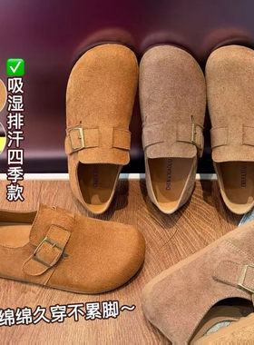 新款勃肯女鞋内增高复古风网红同款一脚蹬懒人鞋厚底时尚休闲女鞋