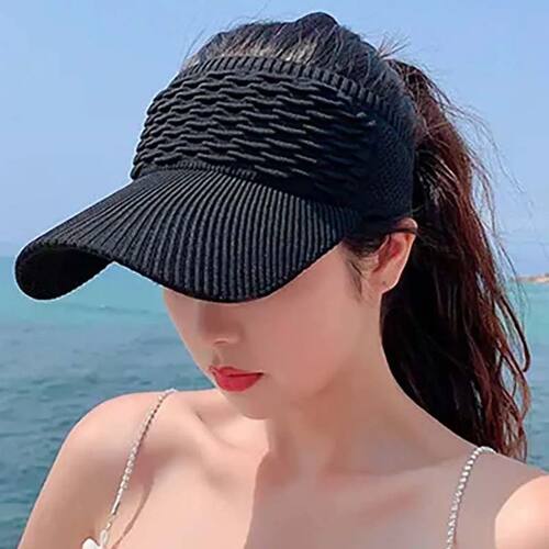 Fashion Folds Design Women Empty Top Visor Caps Summer