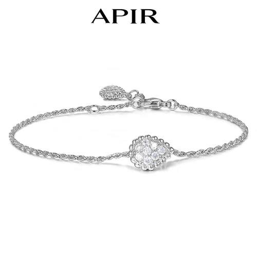 APIR Silver Plated Zircon Waterdrop Charm Bracelets For