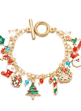 Cute Chistmas Seies Santa Claus e Elk Pendant Bacelets fo