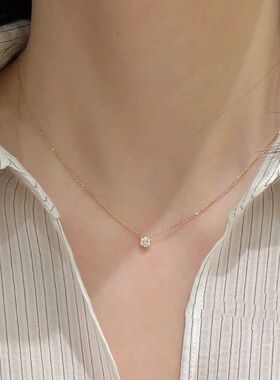 316L Stainless Steel Zicon Thin Clavicle Chain Necklace fo