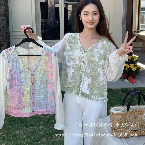 Real Shot 2025 Spring Color French Shirt Female Design