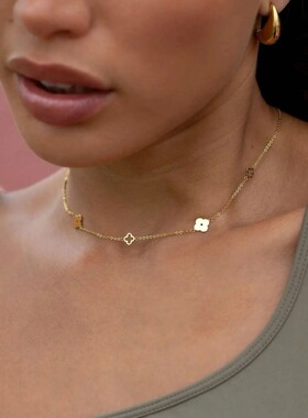 and South Korea style simple stainless steel four-leaf