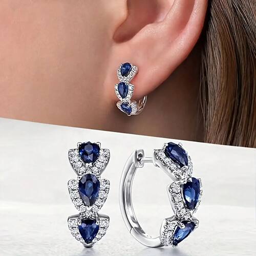 Sparkling Synthetic Gemstone Ring Earrings - Elegant And
