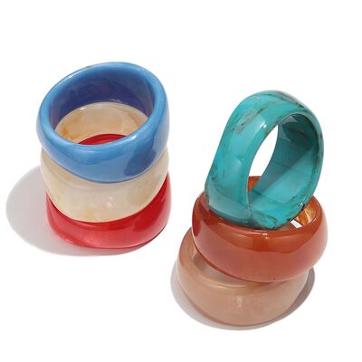 Bohomia Acrylic Irregular Geometric Chunky Bangles for