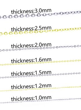 1-3mm Stainless Steel Chain Necklace Fo Women Men DIY