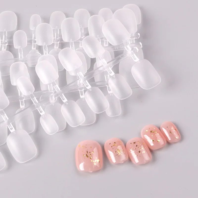 TSZS 100Pcs/lot Fosted Nail Extension Tips Oval Shot Sqaue