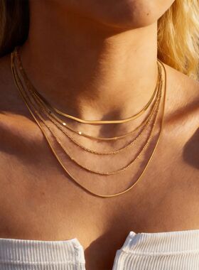 malist Thin Chain Necklace 18K Gold Plated Stainless Steel