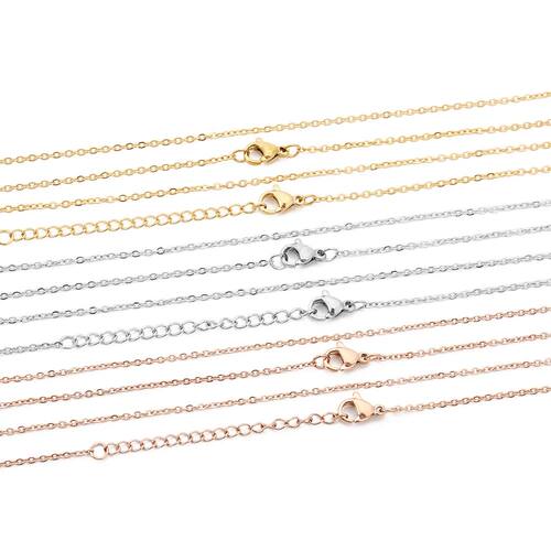 AHKNORMAILCUI 5pcs/Lot Stainless Steel 1 1.5 2mm Rolo Link