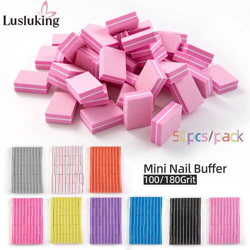 50pcs Lot Two-sided  Nail File Blocks Coloful Sponge Nail