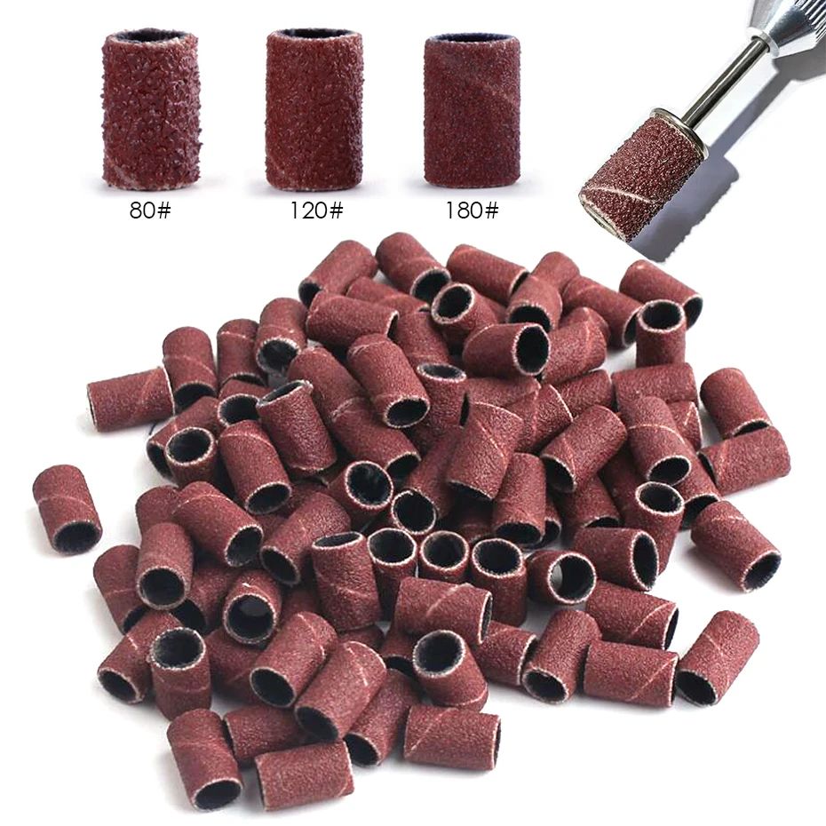 100/50pc Sanding Cap Bands Fo Electic Manicue Machine
