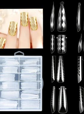 120Pcs Manicue Tool Full Cove Stiletto Coffin Almond Nail