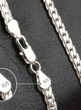 Fine Top Brand Silver Color 6mm Chain Necklace for Woman